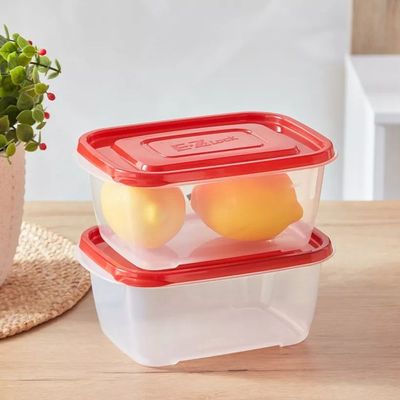 LocknLock EzLock 1320ml Rectangular Food Storage Containers – Set of 2, Stackable & Microwave-Safe