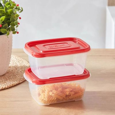LocknLock EzLock 800ml Rectangular Food Storage Containers – Set of 2, Stackable & Microwave-Safe
