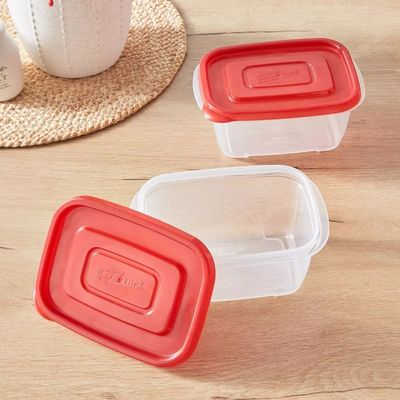 LocknLock EzLock 800ml Rectangular Food Storage Containers – Set of 2, Stackable & Microwave-Safe
