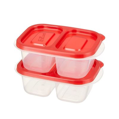 LocknLock EzLock 260ml Rectangular Food Storage Containers – Set of 2, Stackable & Microwave-Safe