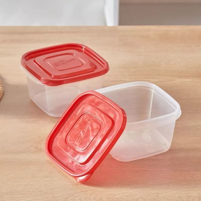 LocknLock EzLock 970ml Square Food Storage Containers – Set of 2, Stackable & Microwave-Safe