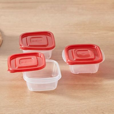 LocknLock EzLock 250ml Square Food Storage Containers – Set of 3, Stackable & Microwave-Safe