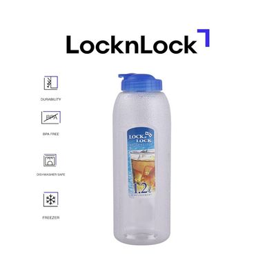 LocknLock Aqua 1.2L BPA-Free Water Bottle with Flip-Top Lid – Durable and Transparent Hydration Jug