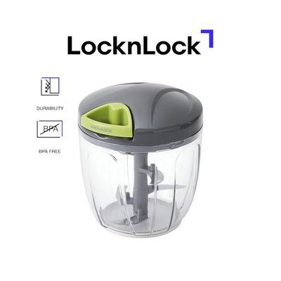 LocknLock 5-Blade Quick Chopper 900ml – BPA-Free Manual Food Chopper with Easy Pull Tab & Whisk Frame