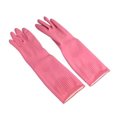 LocknLock Pink Rubber Gloves (39cm) – Non-Slip Grip, Comfortable Fit, Ideal for Household Cleaning