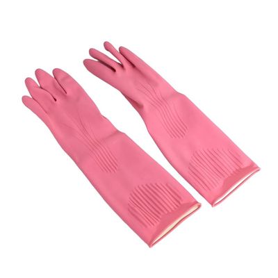 LocknLock Pink Rubber Gloves XL (42cm) – Non-Slip Grip, Comfortable Fit, Ideal for Household Cleaning