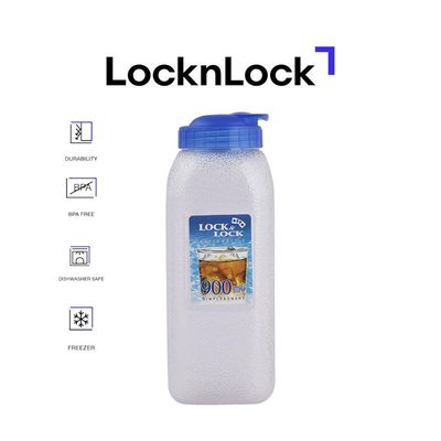 LocknLock Aqua 900ml BPA-Free Water Bottle with Flip-Top Lid – Durable and Transparent Hydration Jug