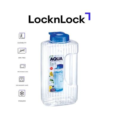 LocknLock 2.1L Water Bottle HAP736 – Slim Profile Easy Grip Design for Active Lifestyles