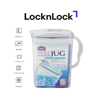 LocknLock 4L Water Jug – Durable BPA-Free Jug with Leak-Proof Locking Lid and Flip Top