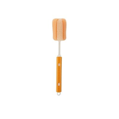 LocknLock Water Bottle Cleaning Brush with Soft Foam Sponge and Non-Slip Handle (5x28cm, Orange)
