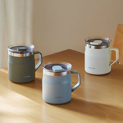 LocknLock Metro Mug 355ml Sky Blue – Double-Wall Insulated Stainless Steel Mug with Spill-Resistant Lid