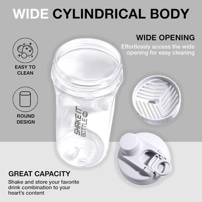 LocknLock Tritan Shake It Bottle Pro 850ml, Light Grey – Shatter-Resistant, Leak-Proof, and BPA-Free with Finger Loop
