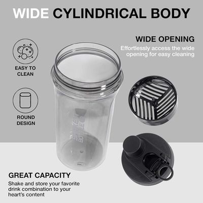 LocknLock Tritan Shake It Bottle Pro 850ml, Black – Shatter-Resistant, Leak-Proof, and BPA-Free with Finger Loop