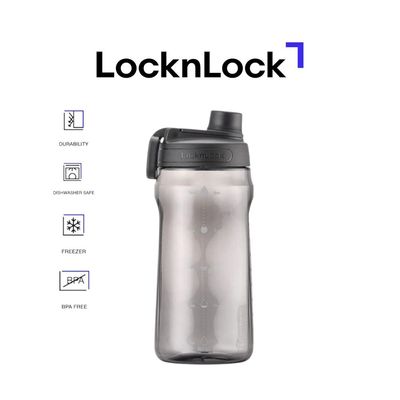 LocknLock Active 1.5L Water Bottle, Black – Durable, Easy Grip, Leak-Proof with Hidden Finger Loop