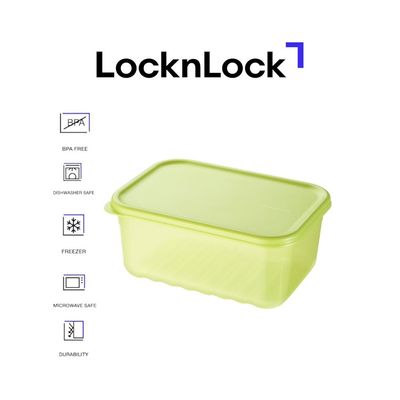 LocknLock Fresh Block Rectangle Container 1.5L – 31-Day Freshness Solution, Antibacterial, Airtight & Stackable