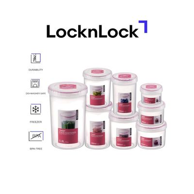 LocknLock Twist 8-Piece Container Set – Airtight, BPA-Free Food Storage Containers