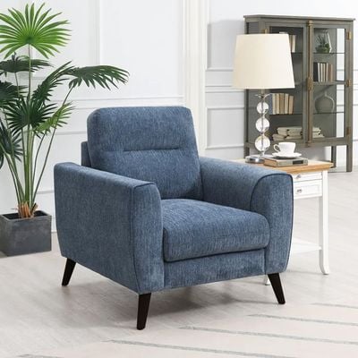 Rotai Anderson Chair 1-Seater With 2-Year Warranty | Soft Fabric Armchair | D28 High-Density Foam | Spring Support | Pine Wood Frame | Modern Living Room Accent Chair