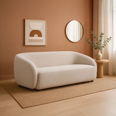 Rotai Aspen Sofa 3-Seater With 2-Year Warranty | Soft Fabric Upholstery | D28 High-Density Foam | Spring Support | Pine Wood Frame | Modern Living Room Couch