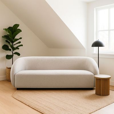 Rotai Aspen Sofa 3-Seater With 2-Year Warranty | Soft Fabric Upholstery | D28 High-Density Foam | Spring Support | Pine Wood Frame | Modern Living Room Couch