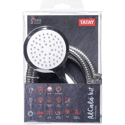 Tatay Alcala Chrome Shower Kit, Chrome - 3385320