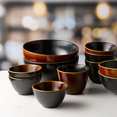 Churchill Tokyo Black Kochi Noodle Bowl 1L (8 cm H, 18.3 cm Dia) - Set of 2
