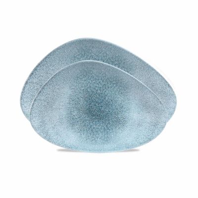 Churchill Studio Prints Raku Topaz Blue Triangle Serving Plate, 30.4x20.5cm - Set of 2