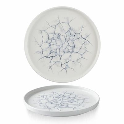 Churchill Studio Prints Kintsugi Pearl Grey Walled Plate – 26 cm (10.25") - Set of 2