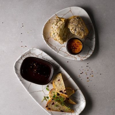 Churchill Studio Prints Kintsugi Agate Grey Lotus Plate – 19.2cm/7.5" - Set of 2