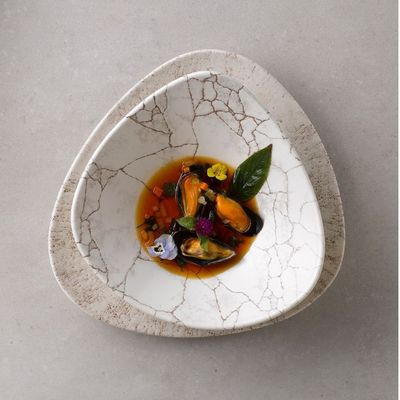 Churchill Studio Prints Kintsugi Agate Grey Lotus Bowl – 23.5cm/9.25 - Set of 2