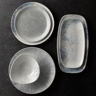 Churchill Studio Prints Haze Blue Chef's Oblong Plate – 21.7 cm (8.38") - Set of 2