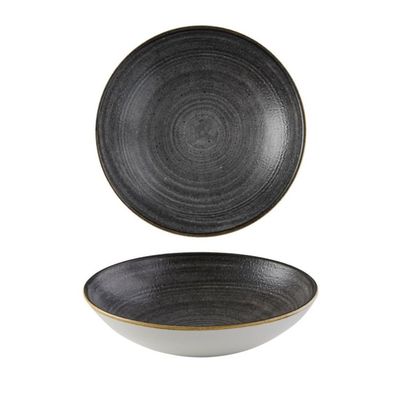 Churchill Stonecast Raw Black Evolve Coupe Bowl – 18.2 cm, 426 ml - Set of 2
