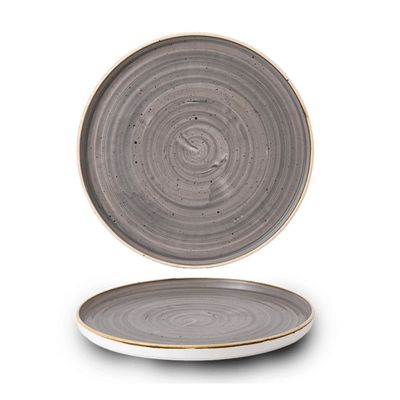 Churchill Stonecast Peppercorn Grey Dinner Plate, 27.5cm - Set of 2