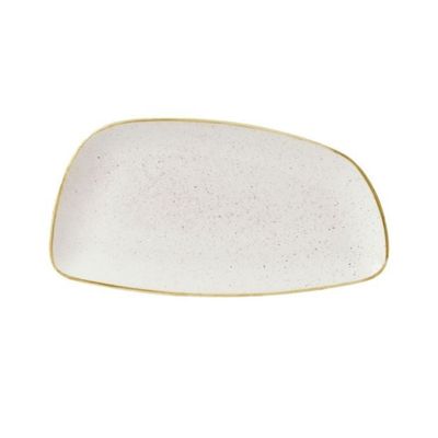 Churchill Stonecast Barley White Chef's Geo Plate – 30x15.5cm, Ceramic - Set of 2