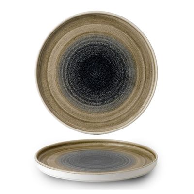 Churchill Stonecast Aqueous Bayou Walled Plate – 26cm - Set of 2