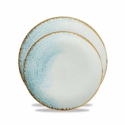 Churchill Homespun Accents Aquamarine Evolve Coupe Plate,21.8 cm (8.6") - Set of 2