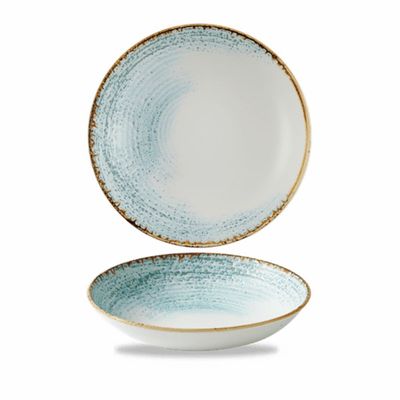 Churchill Homespun Accents Aquamarine Evolve Coupe Bowl – 24.8 cm (9.75") - Set of 2