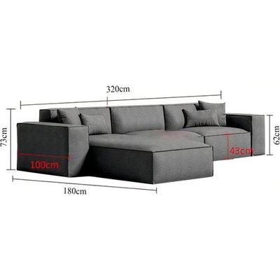 Carol 3 Seater L-Shaped Velvet Sofa Â€“ Luxury White Sectional Corner Couch, Modern Design, Solid Wood Frame, Velvet Upholstered Sofa For Living Room