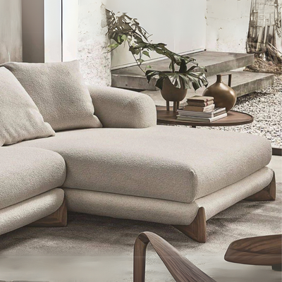 Relaice Fleece Fabric Sofa L180 X W290 X H65 - Off-White