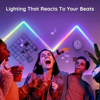 Govee Glide RGBIC LED Wall Lights, Multicolor Customizable, Lights, 6 Pcs with 1 Corner