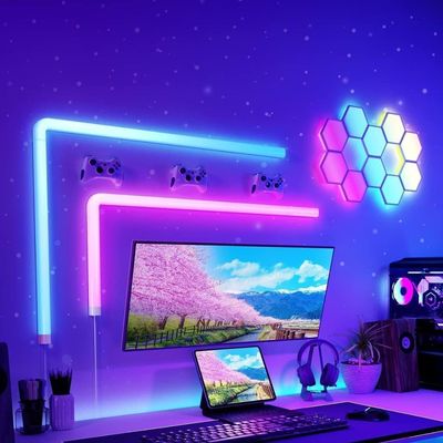 Govee Glide RGBIC LED Wall Lights, Multicolor Customizable, Lights, 6 Pcs with 1 Corner