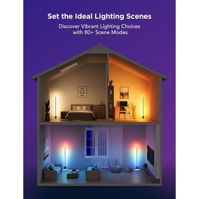 Govee Smart Floor Lamp 2 with Matter, Corner Floor Lamp with Music Sync, Scene Modes Works with Alexa - Black