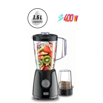 Black + Decker  - 400W Blender With Grinder-Black