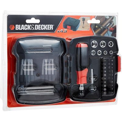 Black + Decker  43 Pieces Ratchet Screwdriver & Socket Set, A7175-Xj