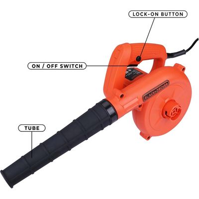 Black + Decker  530W 16,000 Rpm Single Speed Electric Blower/Vacuum With Collection Bag For Home & Garden Bdb530-B5 2 Years Warranty
