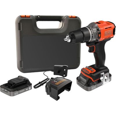 Black + Decker 18V Powerconnect™ Cordless Hammer Drill - Bcd383D2Xk-Gb