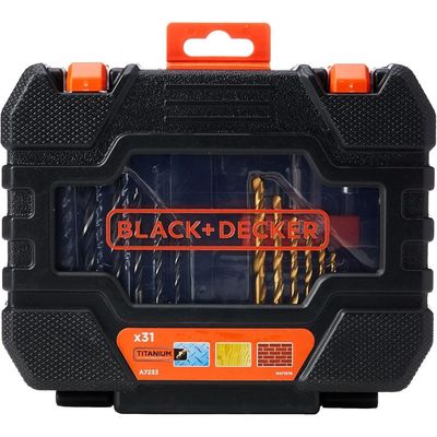 Black + Decker 27 Pieces Drill Driver Flip Bit Set, Orange/Black, A7235-Xj