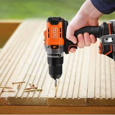 Black + Decker 8V Powerconnect Cordless Hammer Drill Multicolour 34 X 22.8 X 7.7 Cm Bcd383D1Xc-Gb