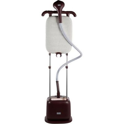Black + Decker Double Pole Garment Steamer, 2400W, 2L Tank, 10 Steam Settings, Horizontal & Vertical Ironing Board, 35G/Min Steam Rate, Anti-Kink Tube, Auto Shut-Off, Dark Red - Gstd2450-B5 - 2 Years Warranty
