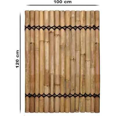 Premium Half Split Bamboo Panel Fence - Natural and Sustainable Outdoor Privacy Screen (H120xL100, Natural)