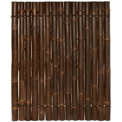 Premium Half Split Bamboo Panel Fence - Dark and Sustainable Outdoor Privacy Screen (H120xL100, Dark)